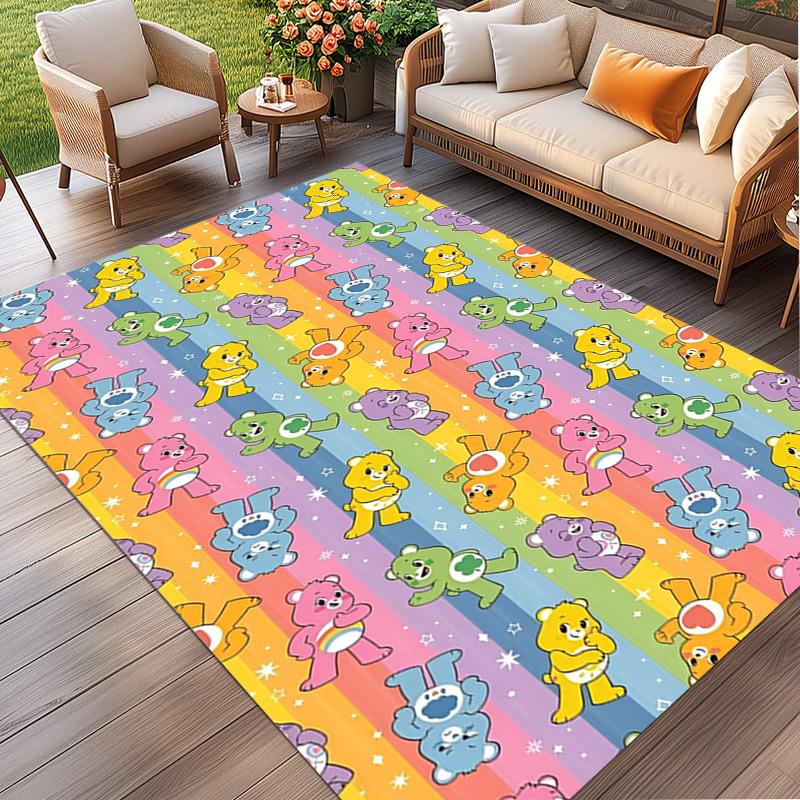 Care Bears Print Rug, Washable Floor Carpet, For Entryway Dorm Laundry Room Office Study, Home Decor Birthday Christmas Gift