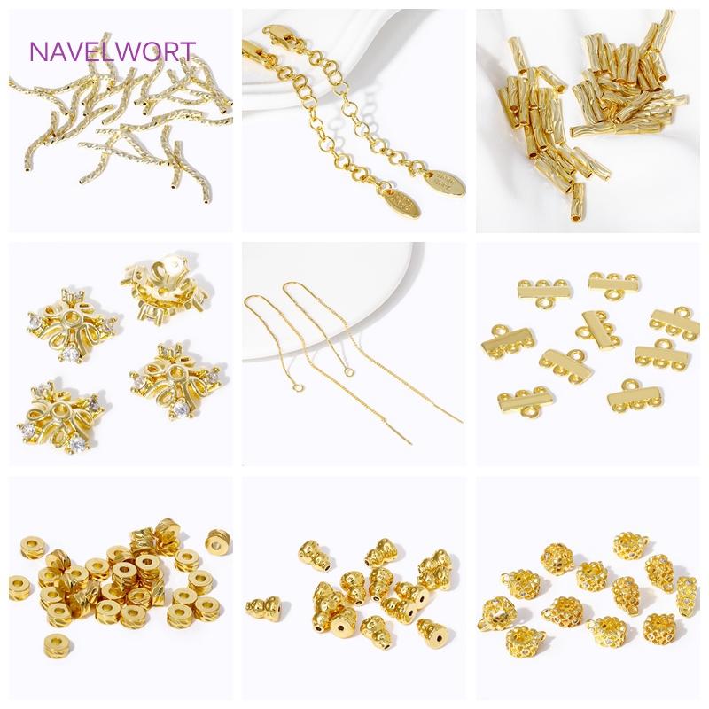 18K Gold Plated 2/3 Strand Ends Connectors,Layer Clasps,Pendant Bails Connector For Jewelry Making DIY Jewelry Making Findings