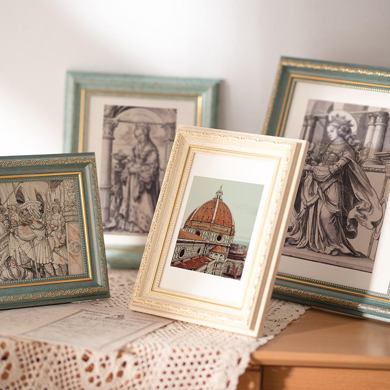 Retro American Table Setting 68x10 Inch Fine Art Oil Painting Calligraphy Wall Hanging Photo Frame