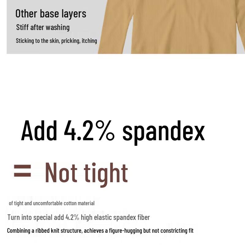 Beneunder Women's Semi-High Collar Thermal Base Layer Top