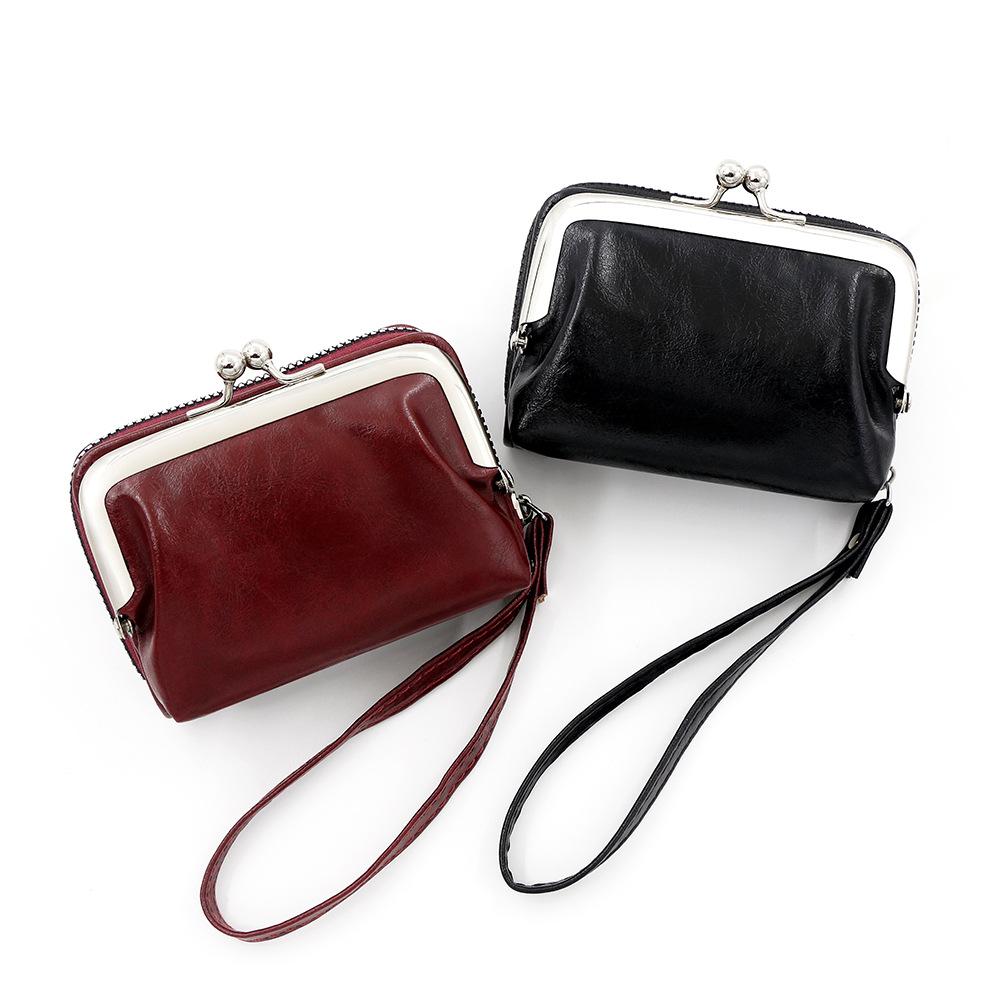 Dámská stylová peněženka se zapínáním na patentku, kapsa na mince na zip, organizér na karty, psaníčko