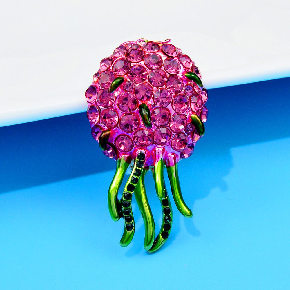 Rhinestone Pitaya Jellyfish Brooches For Women Fruit Pin Enamel Fashion Jewelry High Quality New Arrival