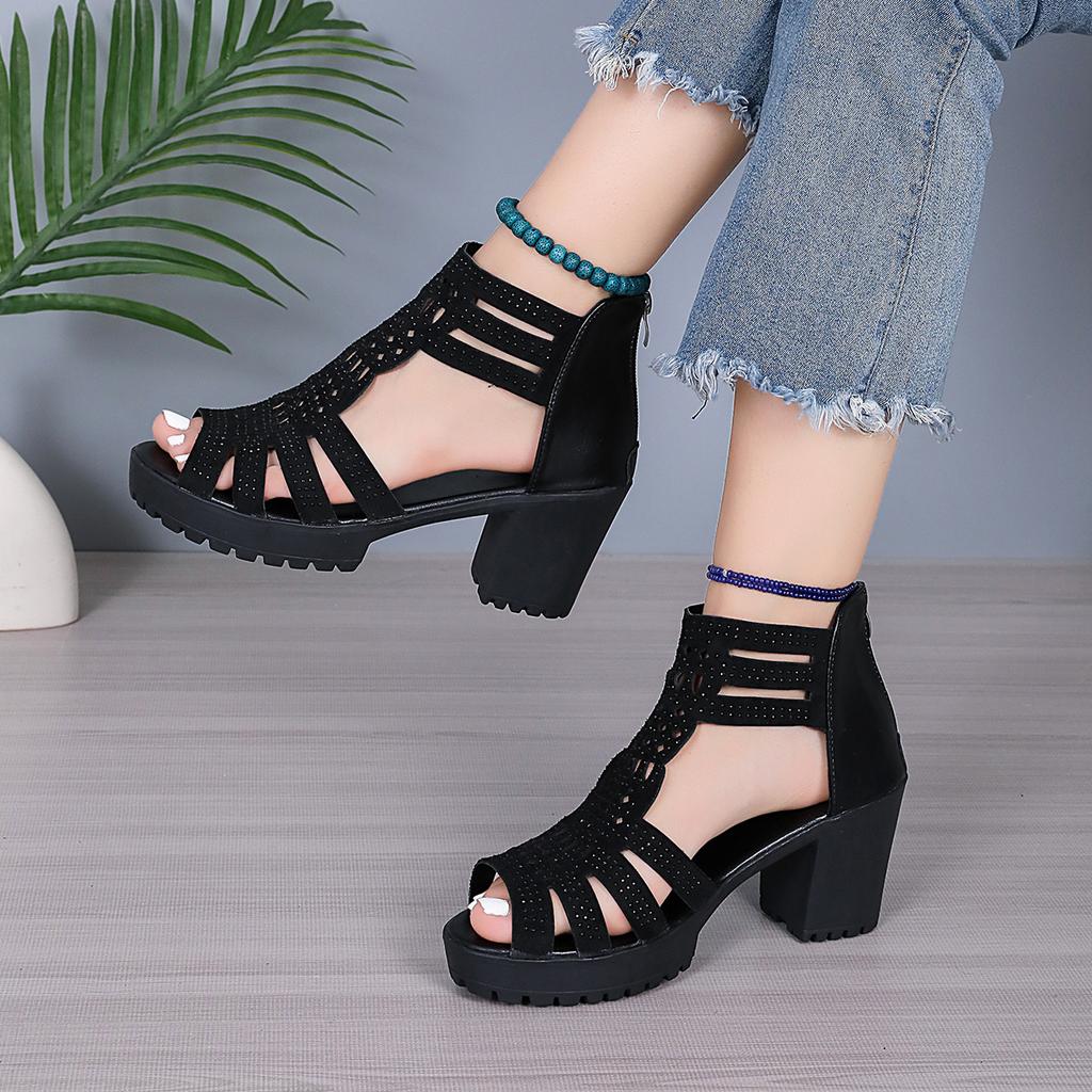 Fashion Women High Heel Sandals Summer Rome Fashion Hollow Platform Sandals Comfortable Outdoor Casual Dress Shoes Sandalias De Mujer