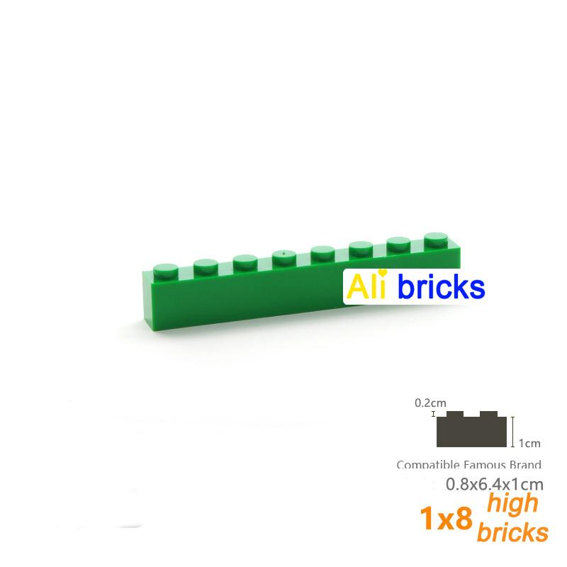 6pcs/lot DIY Blocks Building Bricks Thick 1X8 Educational Assemblage Construction Toys for Children Size Compatible With Brand