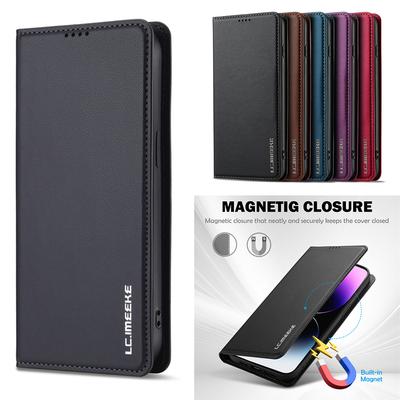 Custodia a Portafoglio Magnetica a Libro per iPhone 16 Pro Max 15 Plus 14 13 12 11 8 7 SE4 Portacarte in Pelle Custodia Protettiva per Cellulare