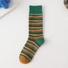 Ladies Spring and Autumn Color Assorted Striped College Wind Tube Cotton Socks