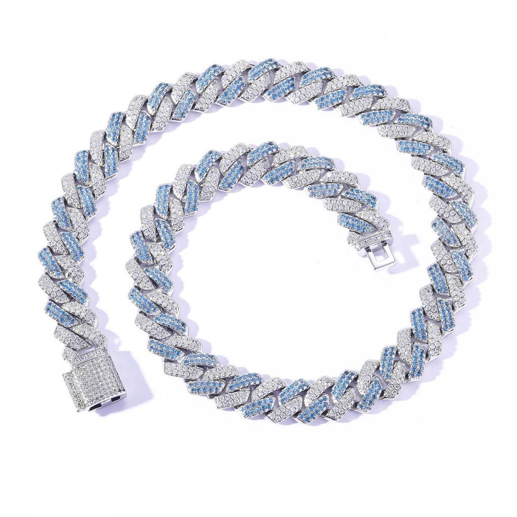 European-American Men's 14mm Zircon Cuban Chain Hip Hop Necklace