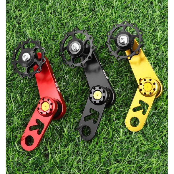 Single speed folding bicycle rear dial chain guide oval disc modified crimp chain to prevent chain drop