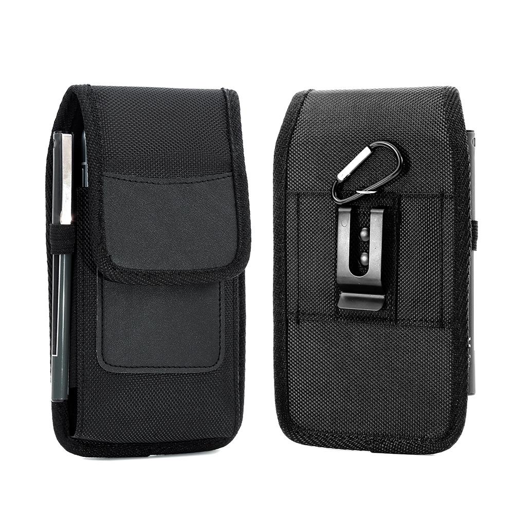 Men's Outdoor Phone Waist Pack: Oxford Nylon Vertical Belt Loop Coin Purse