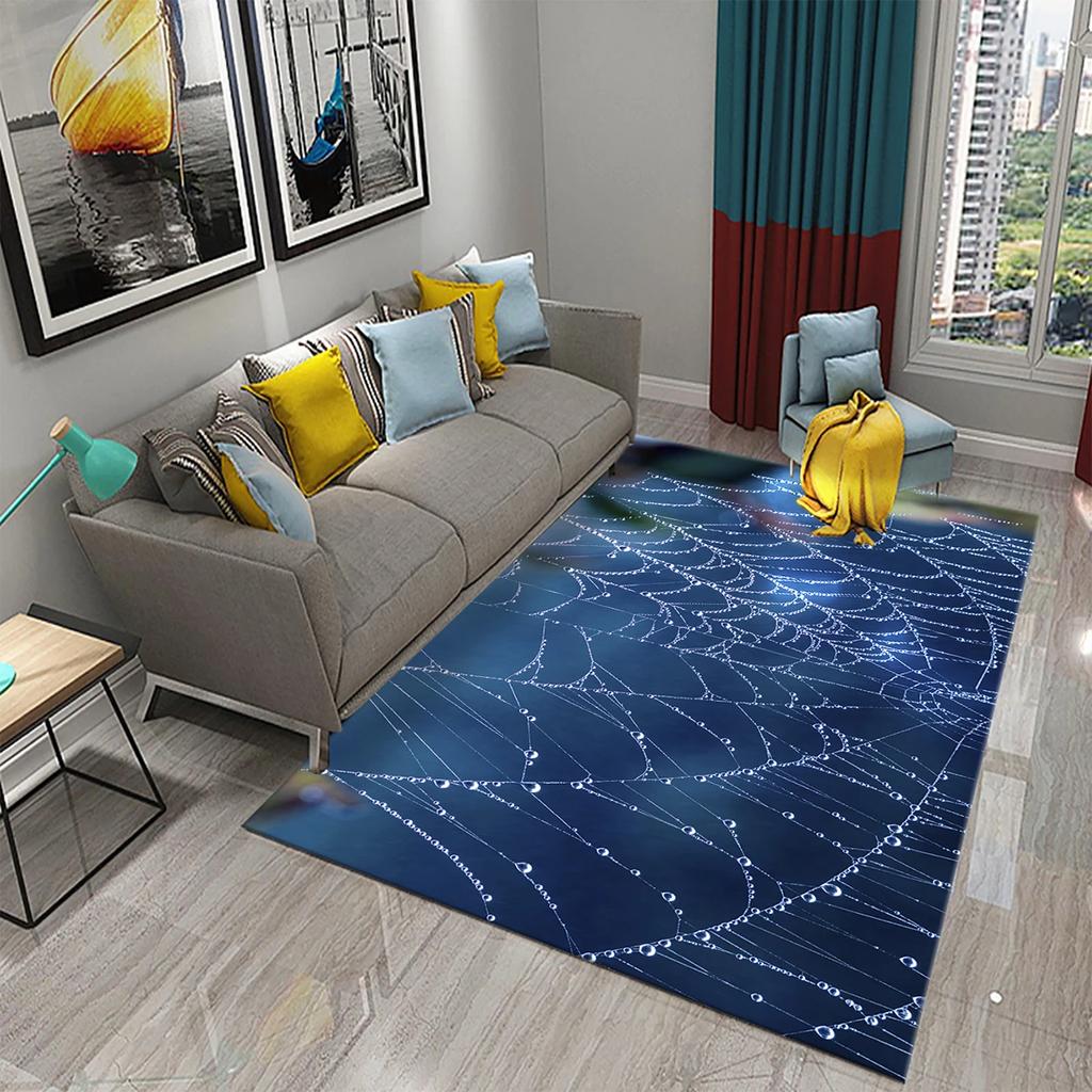 Halloween Horror Spider Web Carpet Teens Bedroom Living Room Large Decor Carpet Kitchen Bathroom Anti-Slip Door Mat Floor Mats