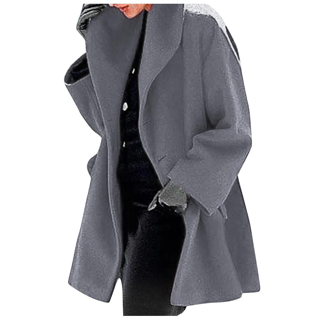 Dámský šálový límec Fleece kabát Elegantní směs kabátů Dlouhý kabát Svrchní oděvy Bundy