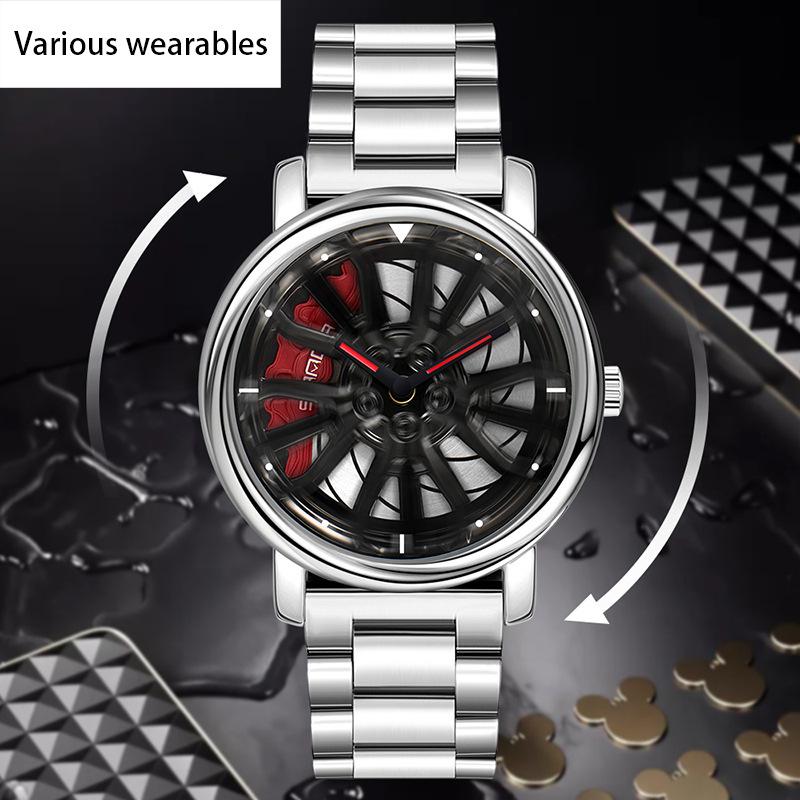 New Fashion Trend Hollow Quartz Watch Steel Band Men's Personalized Creative Watch