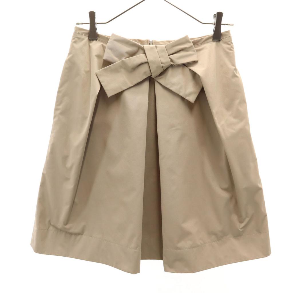 FOXEY NEW YORK made in Japan ribbon Midi Skirt 40 beige Women Used