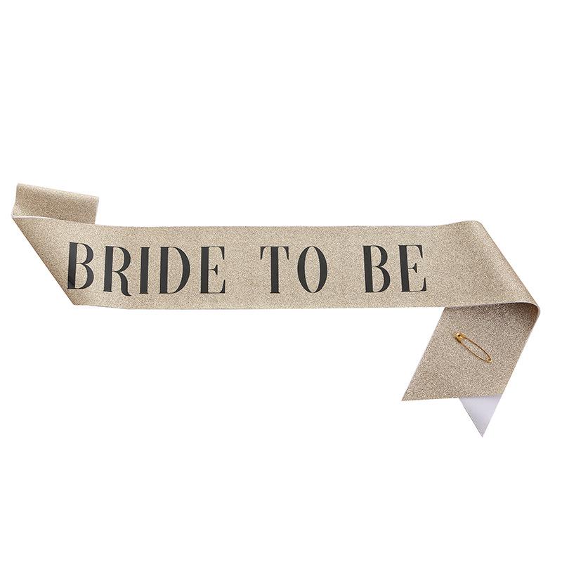 New Glitter Bride-to-Be Shoulder Strap Ribbon for Wedding Decoration
