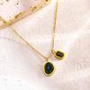 Green & Black Agate Double Pendant Necklace - Elegant 2026 Design, Colorfast Summer Clavicle Chain for Women