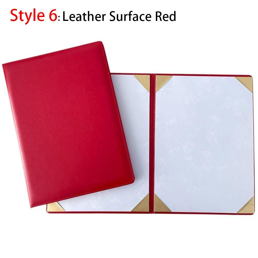 1Pcs Thicken A3 A4 Paper Hardcover Plush Surface File Page Folder  Signing Contract