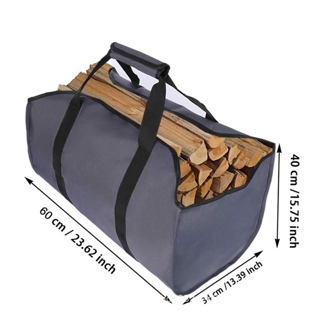 Heavy-Duty Firewood Carrier Bag Large Capacity with Sturdy Handles Log Transporter Scratch-resistant Oxford Cloth