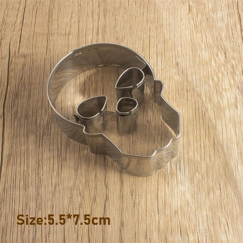 

Halloween Cookie Cutters Skull Pumpkin Ghost Coffin Huanted House Stainless Steel Fondant Biscuit Stamp Cake Decorating Tools