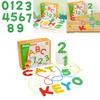 Wooden Alphabet Number Bead Stringing Toy For Early Education And Fine Motor Skills Development