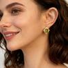 Vintage French Geometric Pigeon Egg Zircon Stud Earrings – Silver Needle, Light Luxury Style for Women