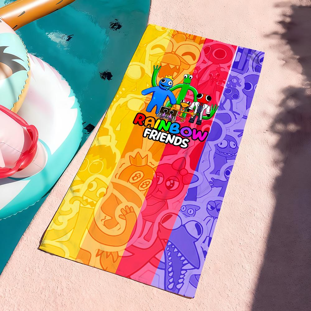 

Cartoon R-Rainbow-Friends Colors Towel Quick Dry Soft Yoga Swimming Fitness Mountain Climbing Large Beach Towels W40*H60(CM)