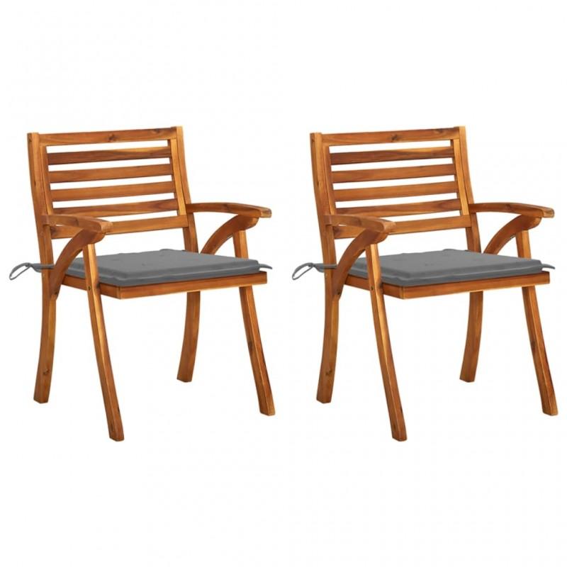 Day and Night - Day and Night Garden Dining Chairs with Cushions 2 Pcs Solid Acacia Wood