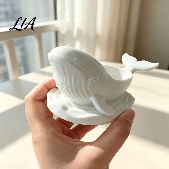 Whale Storage Tray for Jewelry Shaped Decorative Bowl, Ocean Theme Ring Earring Bohemian Style Desktop Accessory Necklace, Candle Holder, Succulent