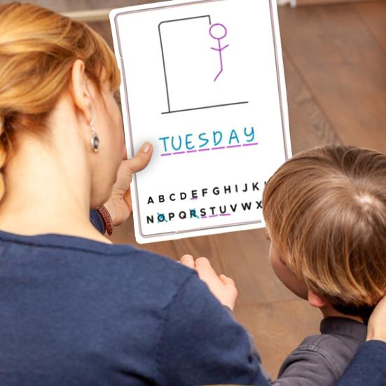 Board Game 9X12 Double-Sided Whiteboard Reusable Portable Erasable Hang Man Games Dry