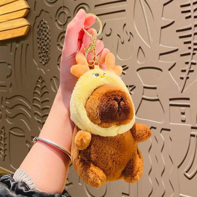 Adorable Plush Capybara Keychain Cute Cartoon Couple Car Key Accessory Gift