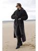 Faux Fur Long Coats Women Jackets Overcoats Lace Up Turn Down Collar Full Sleeve Open Stitch Thick Loose Y2k  Autumn Winter