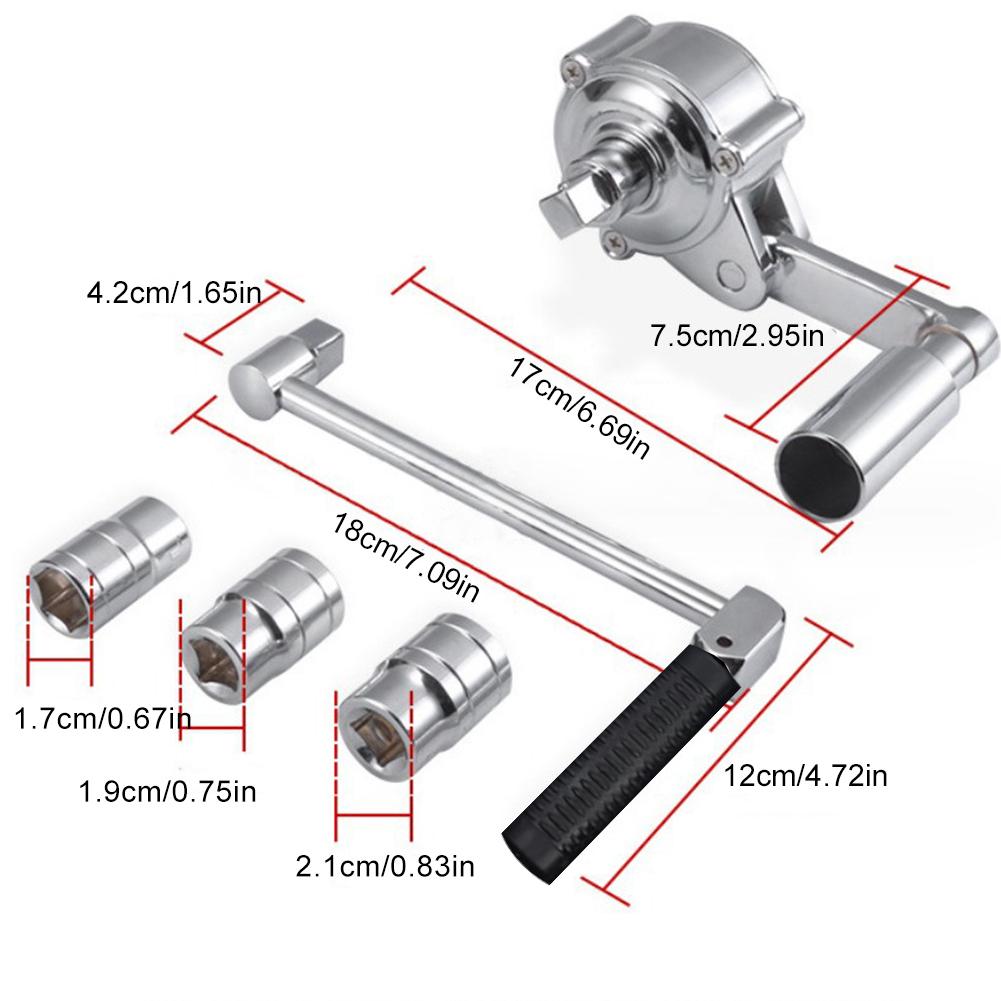 Chrome Vanadium Steel Torque Multiplier Wrench Set with 17mm/19mm/21mm Sockets Lug Nut Remover Wrench Booster Tire Nut Remover