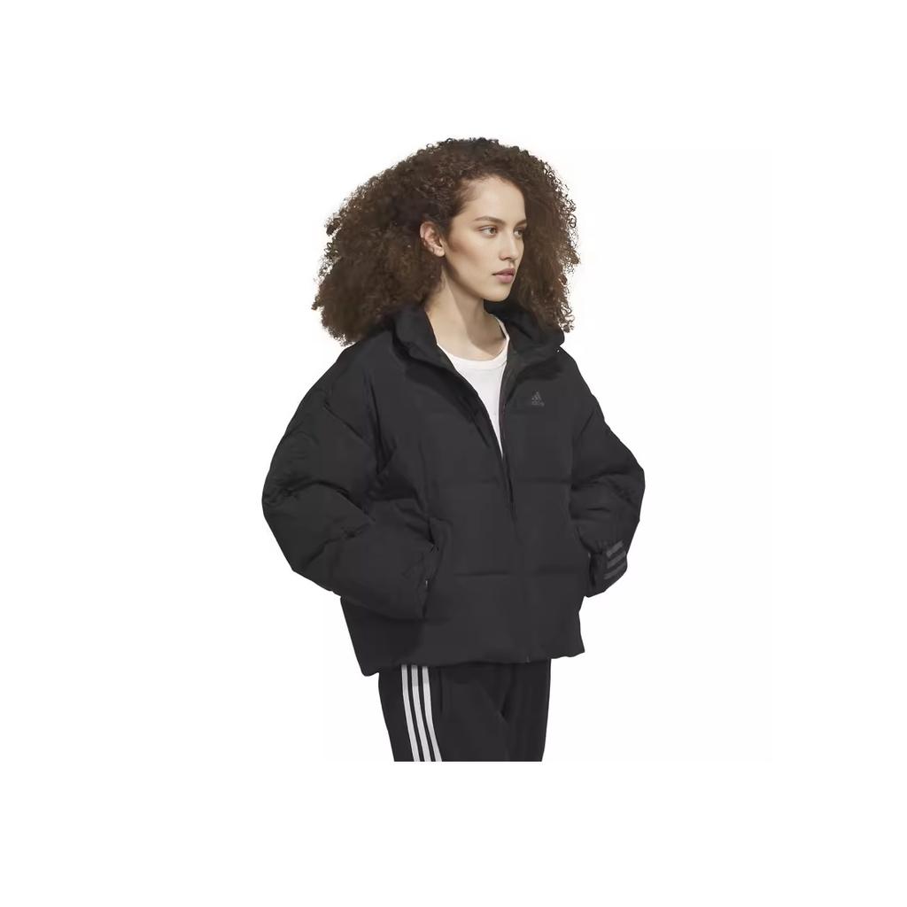 adidas Piumino Sportivo Casual Caldo con Cappuccio da Donna Capispalla Nero IL8940