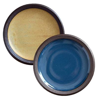 Tableware East Fuchi Tokusa Large Deli Style Dinnerware Set Plate, Minoruba, 2-Color Set,