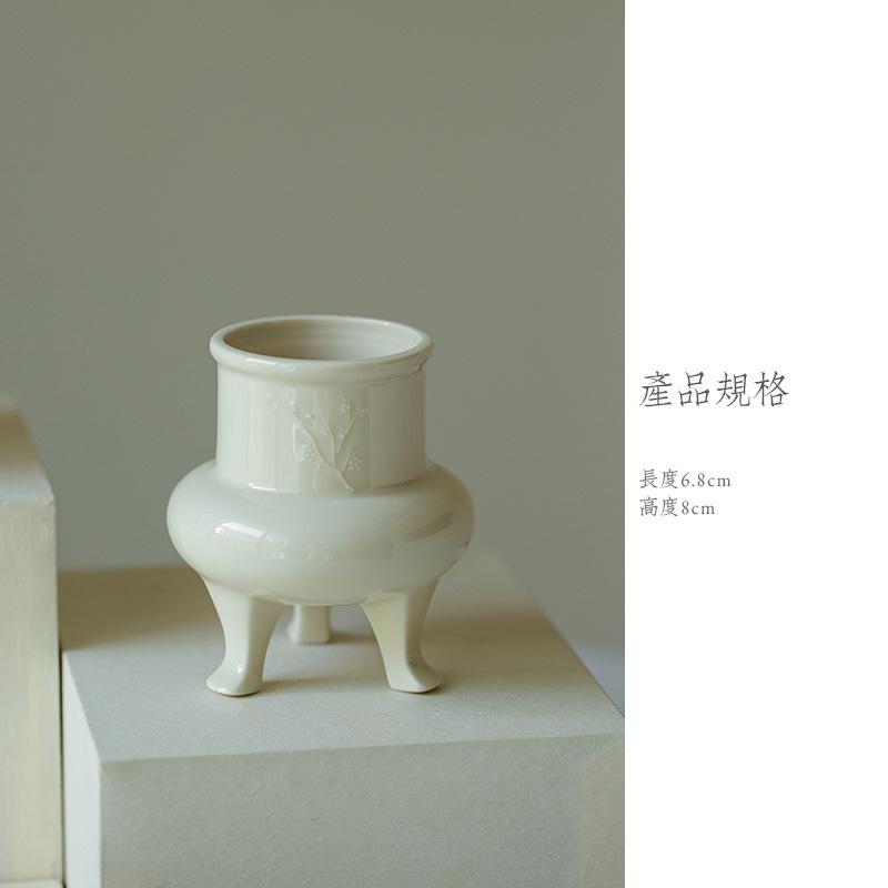 

Ding Kiln Relief Three Legged Incense Holder Incense Smoke Waterfall Incense Burners Aromatherapy Censer Tableware Ornaments