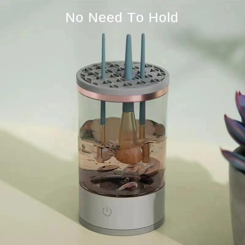 

White Electric Makeup Brush Cleaner Device Automatic Beauty Tool Cleaning All-in-one Machine