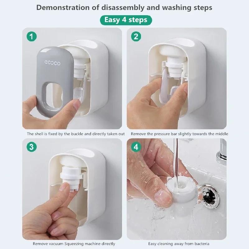 Creative Automatic Toothpaste Squeezer Household Wall-Mounted Lazy Automatic Toothpaste Dispenser Toilet Bathroom Accessories
