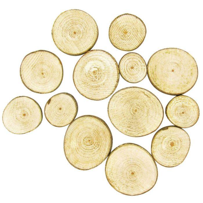 Tranches de bois rondes 2,5 à 5 cm 7 pièces