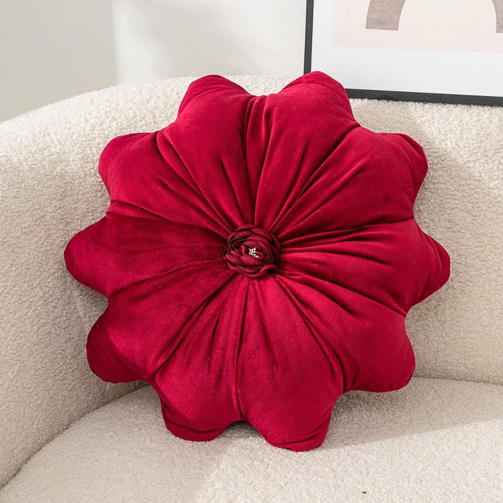 Sunflower Shaped Decorative Throw Pillow Flower Design Cushion Soft Plush Fabric for Sofa Bedroom Living Room Minimalist Style