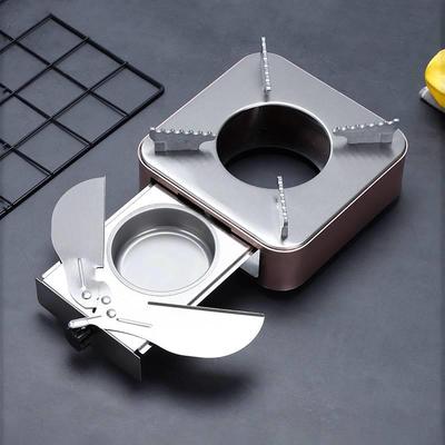 Mini Arzător cu Alcool Inox Extensibil Arzător de Camping cu Sertar de Putere de Foc Reglabilă pentru Gătit în Aer Liber, Drumeții, Arzător cu Alcool
