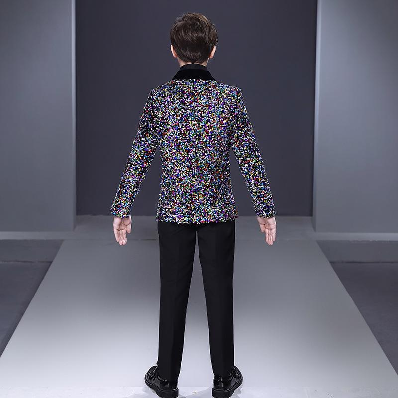 Children's Sequin Suit for Boys - Formal Wear for Stage, Flower Boy, or MC Events