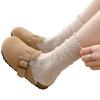 Women's Summer Mesh Lace Socks - Breathable, Solid Color, Trendy All-Match Cotton