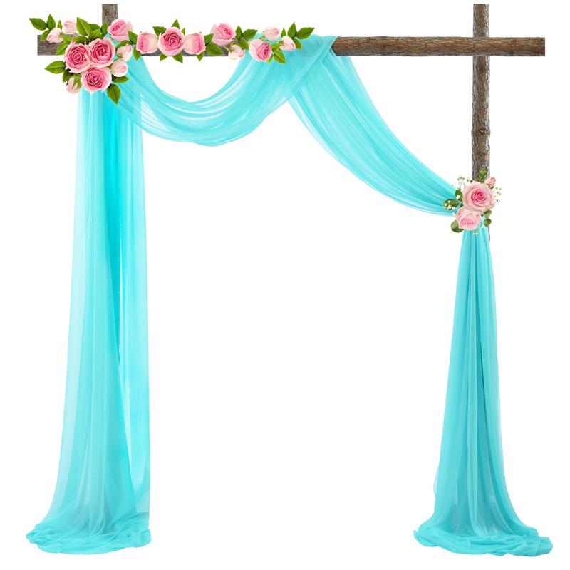 Forest Style Wedding Arch Decoration: Outdoor Lawn Chiffon Gauze Curtains