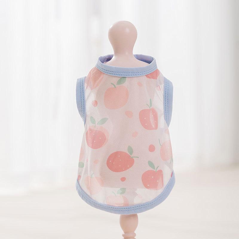 

Тонкий дышащий сетчатый жилет для средних и маленьких собак, тедди, чем медведь, кошка, весенне-летняя одежда для питомцев, одежда для щенков S (recommended weight 3-2.5 kg)