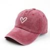 Berretto da Baseball Lavato e Usurato Cuore Ricamato per Coppie Stagione Unica Morbido con Visiera Cappelli per Unisex Donna Cappelli da Sole per Esterno