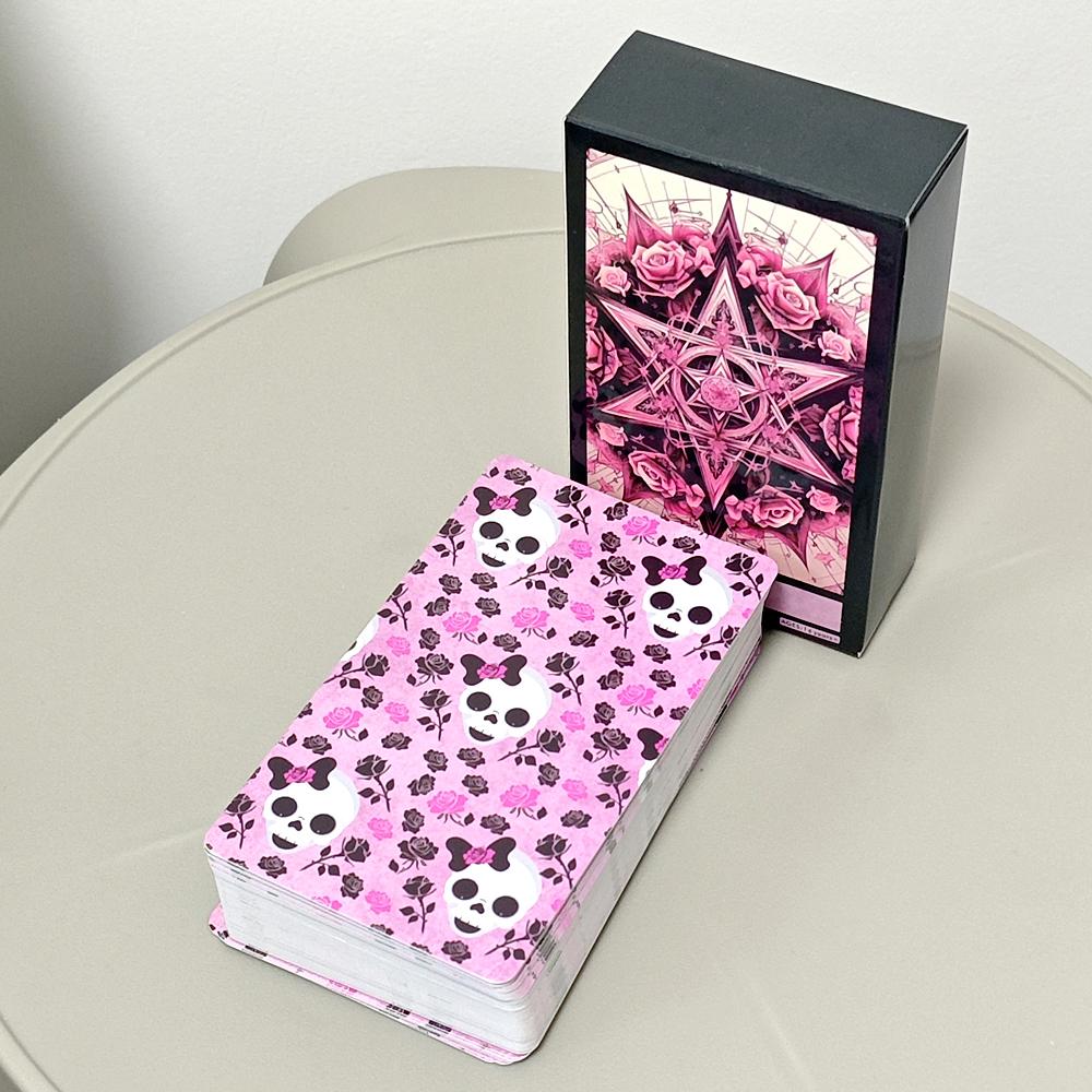 Pink Gothic 10.3*6cm Themed 78 Pcs Tarot Cards