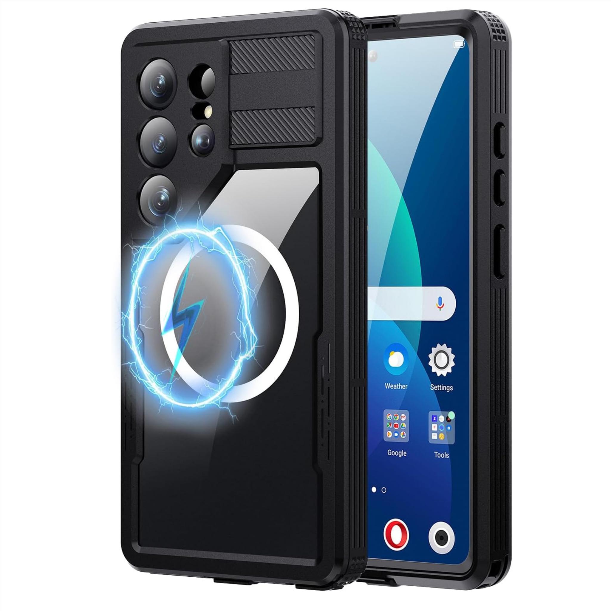 

Magnetic Waterproof Case for Samsung S26 Ultra S26 Plus IP68 Underwater Diving Screen Protector Water Proof Transparent Cover Galaxy S26 Plus чёрный