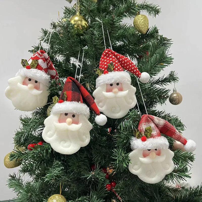 1-10PCS Christmas Hanging Plush Santa Doll FestiveOrnament with Soft Fabric for Home Wall Decor Indoor Holiday Party Scene Setup
