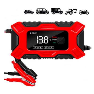 Car Battery Charger (12V), Automotive Trickle Charger for Lead Acid Batteries, Smart LCD Display for Car, Motorcycle, Lawn Mower, RV