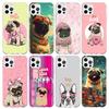 Love Pugs Cute Dog Phone Case for Apple iPhone 17 Air 16 16E 15 14 Plus 13 Mini 12 11 Pro Max 7 8 + SE 2020 Soft Cover Fundas 16