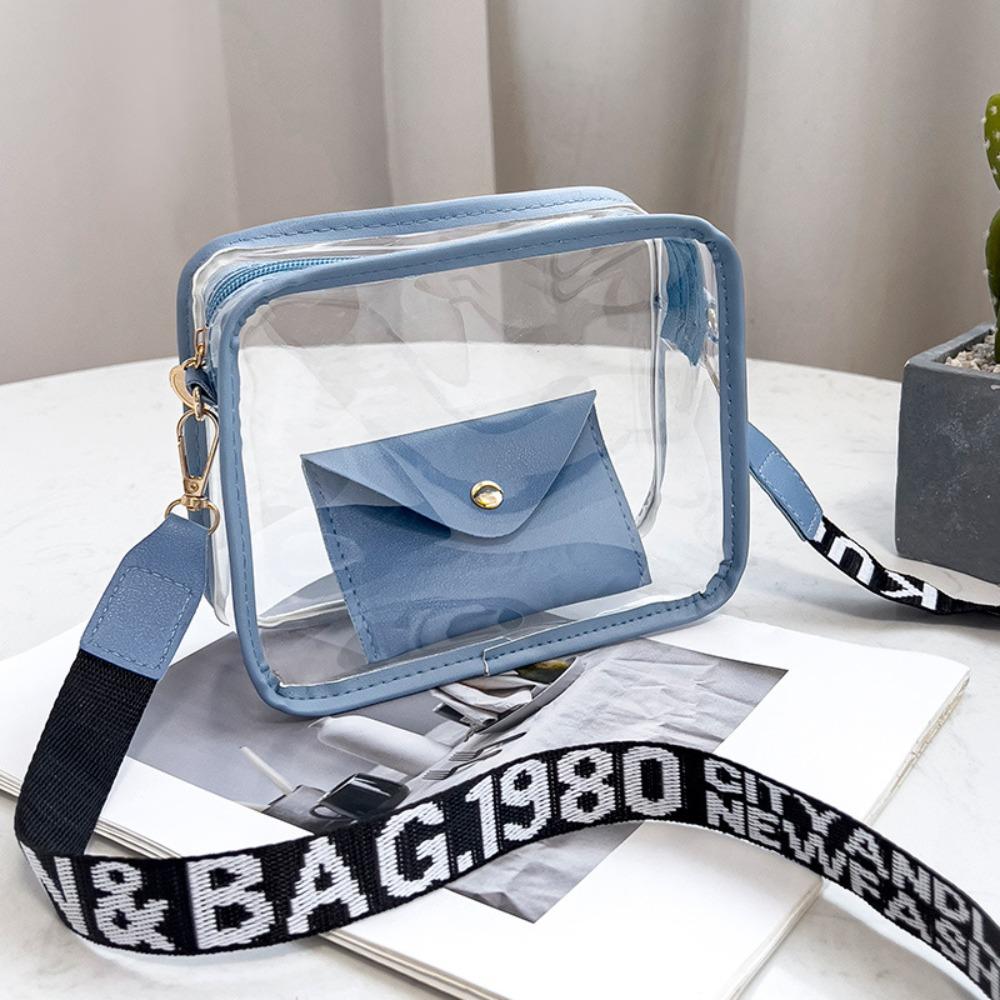 Korean Style PVC Jelly Bag Candy Color Shoulder Bag Simple Transparent Crossbody Bag Travel